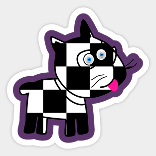 Checkered Doggie Sticker